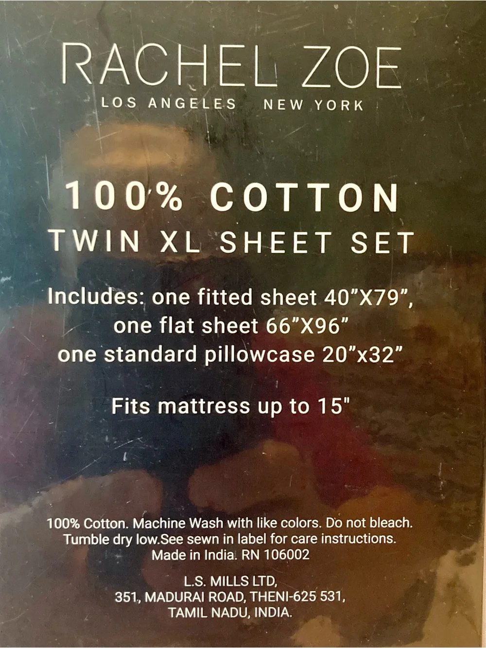 NWT Rachael Zoe Twin/XL Sheet Set in pale gray, 200 Thread Count